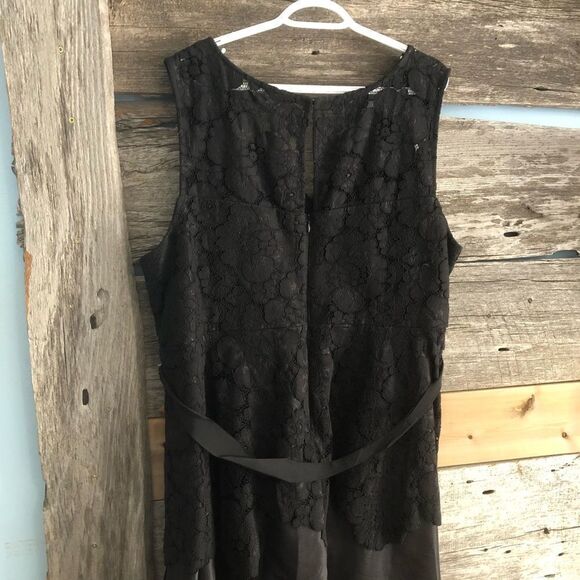 𝅺michel Studio NWT plus size 22 Black A-line lace dress - Picture 8 of 10